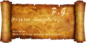 Prikler Gusztáv névjegykártya